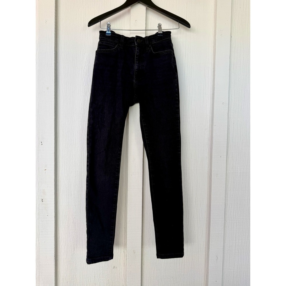 Anine Bing Womens High Rise Skinny Jeans Charcoal Black Stretch Denim Size 26